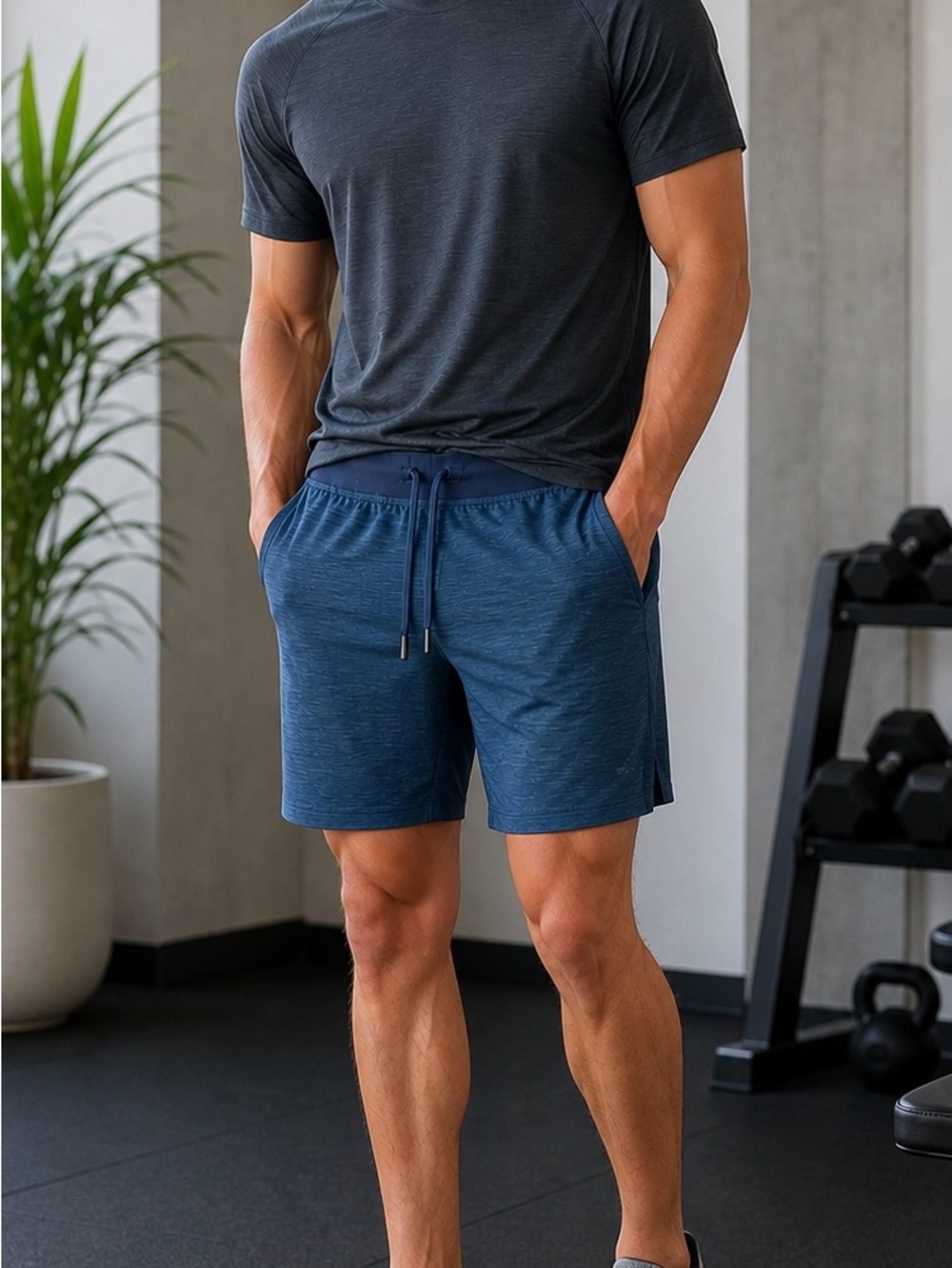 Lululemon Men’s License To Train Shorts Small Blue Heather Athletic Gym